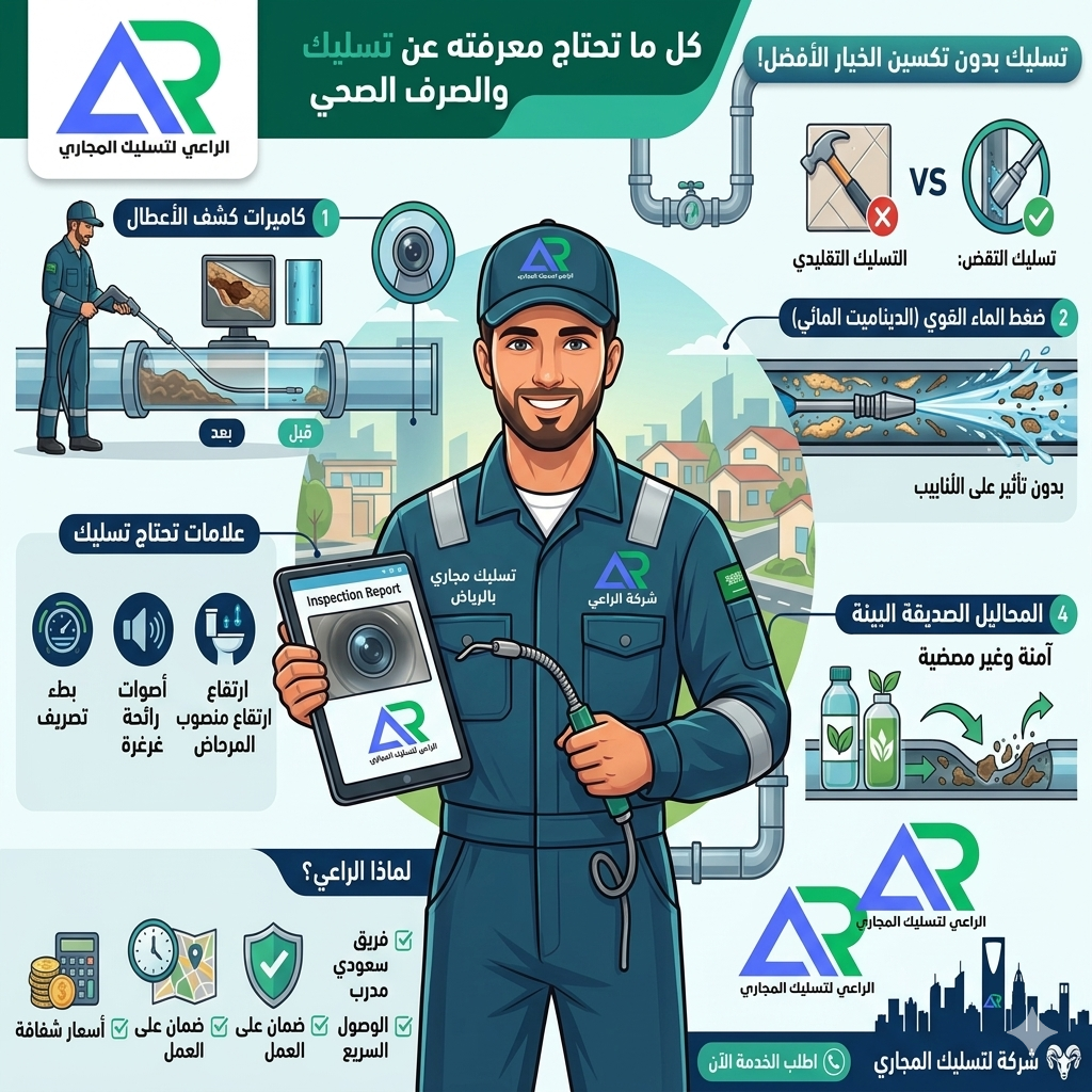 فني تسليك مجاري بالرياض يستخدم جهاز الضغط بدون تكسير